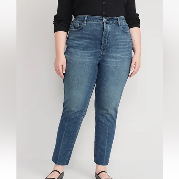 Old Navy Jeans Button-Fly High-Waisted O.G. Straight Cut-Off Size 26 - Picture 1 of 16